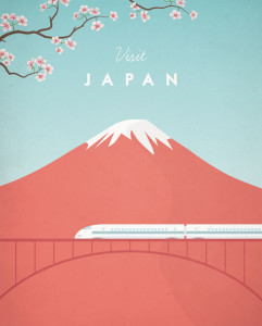 Vintage Japan Travel Poster Large