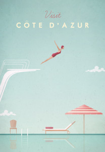 Vintage Cote d'Azur Travel Poster