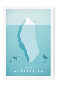 Antarctica Vintage Travel Poster Art Print by Henry Rivers