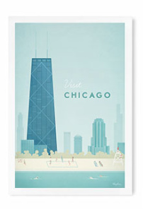 Chicago Vintage Travel Poster by Henry Rivers