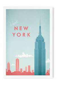New York Vintage Travel Poster Art Print by Henry Rivers
