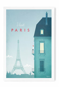 Paris Vintage Travel Poster by Henry Rivers