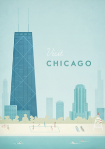 Vintage Chicago Travel Poster