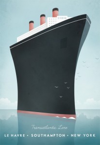 Vintage Cruise Ship Art Print - Vintage Poster