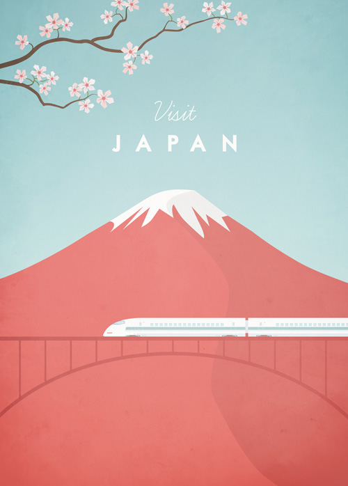 Japan Vintage Travel Poster Art Print by Henry Rivers