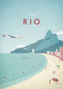 Vintage Travel Poster of Rio, Brazil Art Print