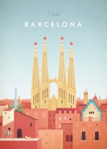 Barcelona Vintage Travel Poster