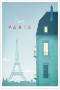 Paris Vintage Travel Poster by Henry Rivers