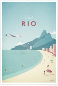 Rio Vintage Travel Poster by Henry Rivers