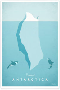 Antarctica Vintage Travel Poster Art Print by Henry Rivers
