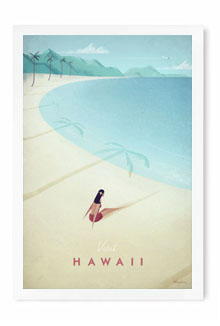 Hawaii Vintage Travel Poster Art by Henry Rivers