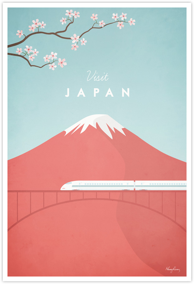 Japan Vintage Travel Poster by Henry Rivers- Japan Vintage Travel Art Print