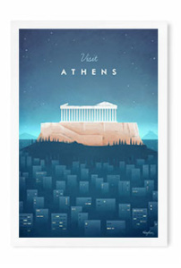 Vintage Athens Travel Poster by Henry Rivers