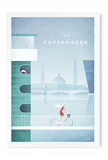 Copenhagen Vintage Travel Poster Art by Henry Rivers