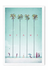 Miami Vintage Travel Poster - Artwork by Henry Rivers / Travel Poster Co.