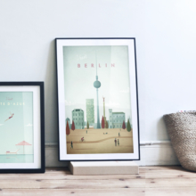 Framed Vintage Travel Posters in French house. Berlin and Paris artworks by Henry Rivers.