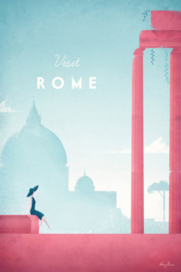 Rome vintage travel poster - Rome illustration - art print by Henry Rivers