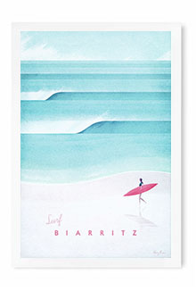 Biarritz vintage travel poster by artist Henry Rivers of Travel Poster Co.