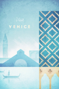 vintage travel poster artwork of venice, italy - art print poster by Henry Rivers