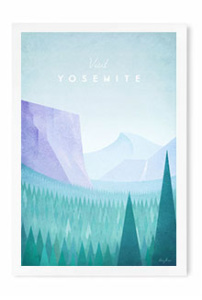 yosemite vintage travel poster - art print poster