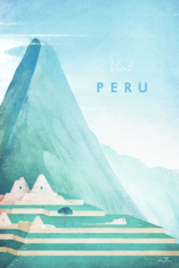 Machu Picchu, Peru Travel Poster - Minimalist Poster Art by artist Henry Rivers. - Peru illustration