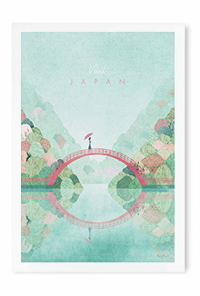 Japan vintage travel poster by artist Henry Rivers of Travel Poster Co.