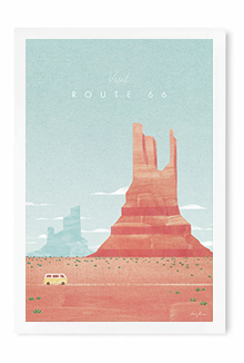 Route 66 Vintage Travel Poster Art by Henry Rivers