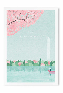 Washington DC Vintage Travel Poster Art by Henry Rivers