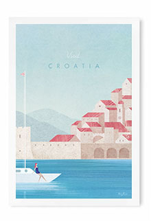 Croatia Vintage Travel Poster Art by Henry Rivers