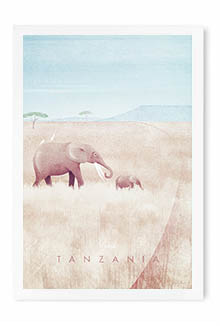 Tanzania Vintage Travel Poster Art by Henry Rivers